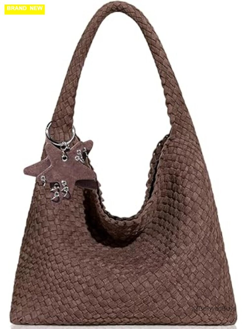 Handwoven Faux Suede Tote Bag with Magnetic Clasp, Beach Hobo, Satchel Purse Set